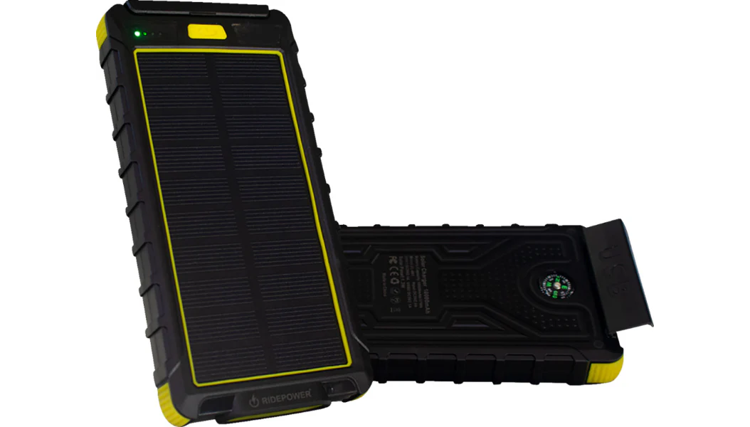 RidePower Portable Power Bank with LED Light/Solar Panel and 2 USB Charging Ports - Image 3