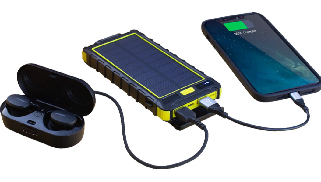 RidePower Portable Power Bank with LED Light/Solar Panel and 2 USB Charging Ports - Image 4